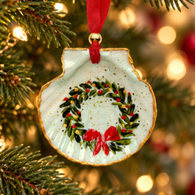 Load image into Gallery viewer, Wreath ornament hanging on a Christmas tree