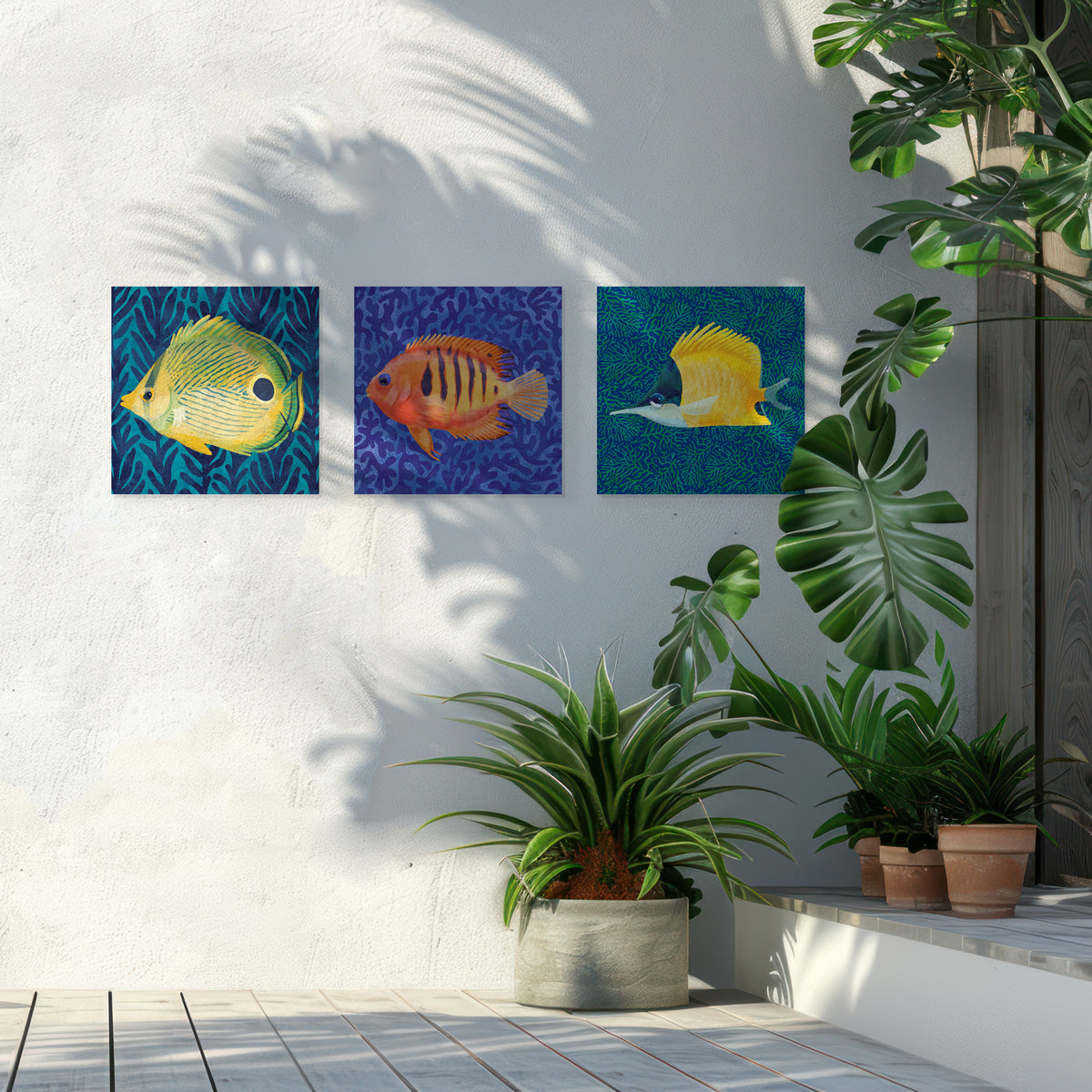 Preview of 3 Fish Prints on Metal 