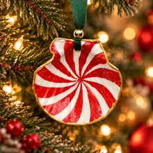 Load image into Gallery viewer, Peppermint ornament hanging on a Christmas tree
