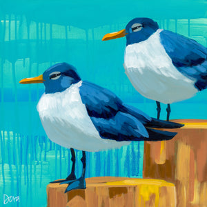 "Perched Pals" Shore Bird Art by Dora Knuteson