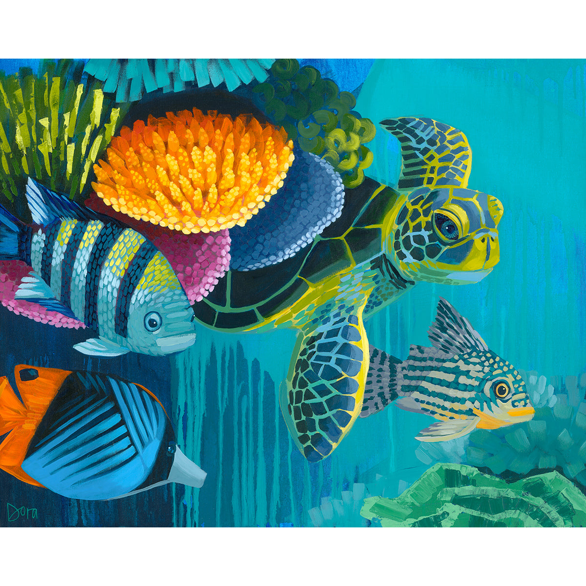 Swimming Starboard - Sea Turtle Art by Dora Knuteson – Dora