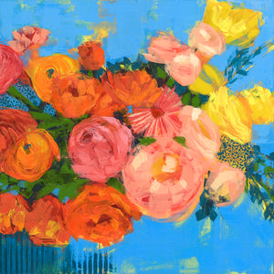 Orange Crush Floral Artwork by Dora Knuteson