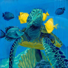 Load image into Gallery viewer, &quot;The Good Life&quot; Sea Turtle Art by Dora Knuteson
