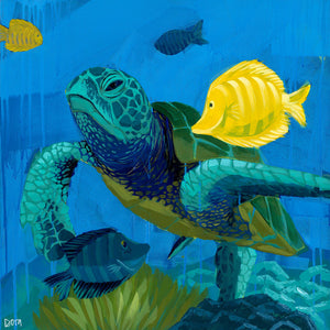 "Turtle Tango" Sea Turtle Art by Dora Knuteson