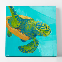 Load image into Gallery viewer, Preview of &quot;Electric Slide&quot; Sea Turtle Art by Dora Knuteson
