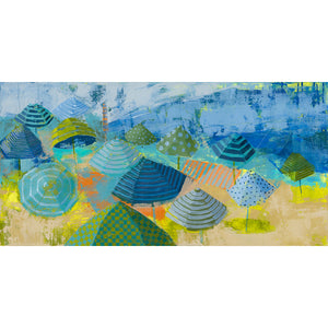 "Seas the Day" Beach Umbrella Art by Dora Knuteosn