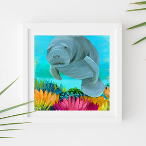 Sample Frame with Manatee Study #2 by Dora Knuteson