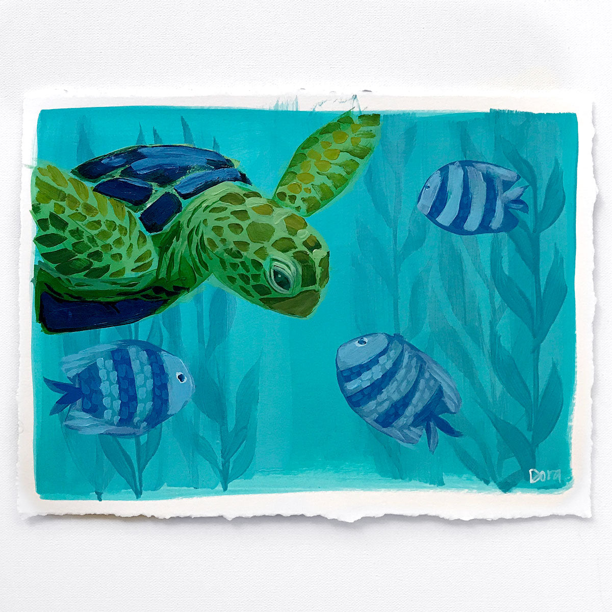 Sea Turtle Study #9, 9" x 12"